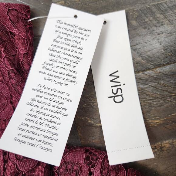 NWT Wisp Kalia Dress Size 2 Burgandy Lace Sleeveless - Picture 10 of 16